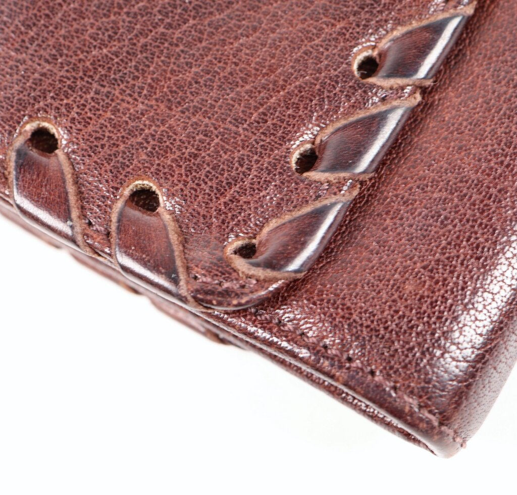 Brown Leather Whipstitch Wallet