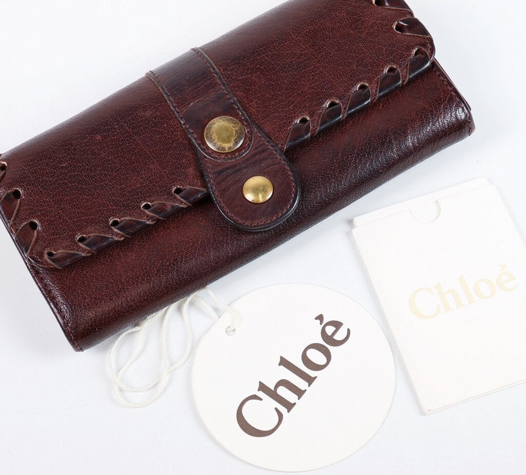 Brown Leather Whipstitch Wallet