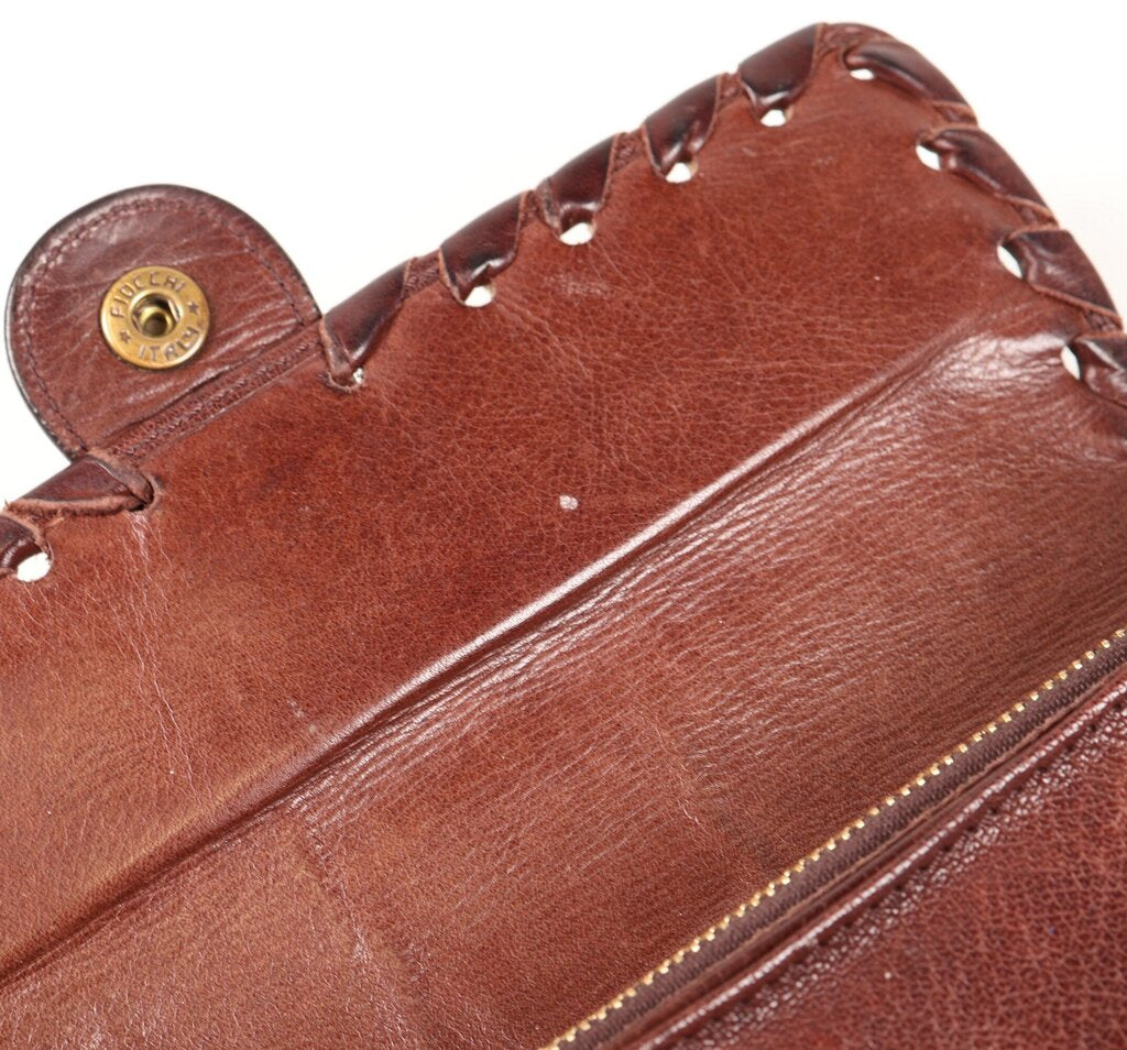 Brown Leather Whipstitch Wallet