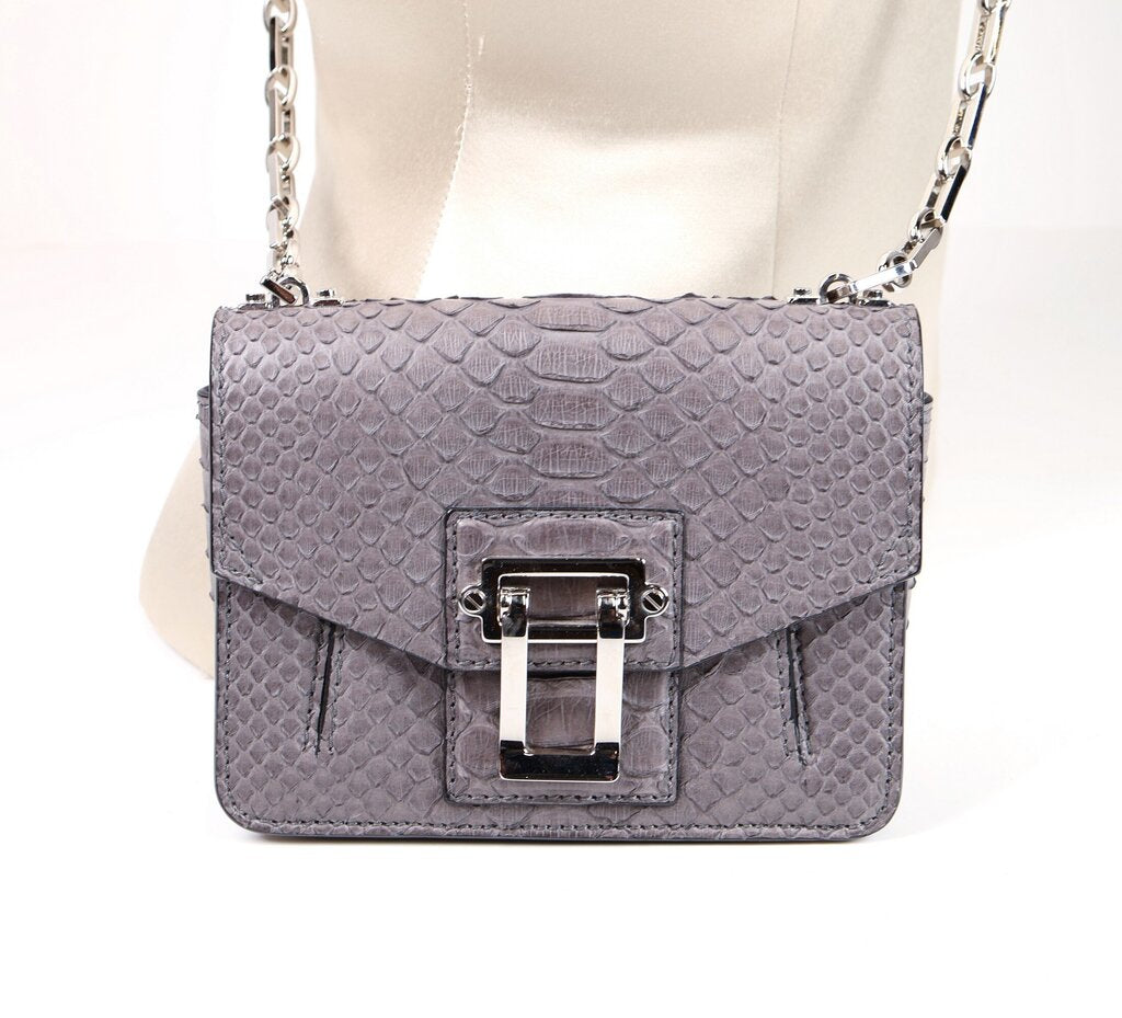 Grey 'Hava' Snake Skin Crossbody Bag