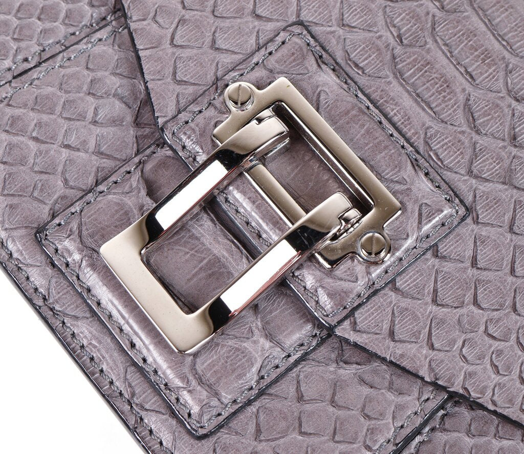 Grey 'Hava' Snake Skin Crossbody Bag