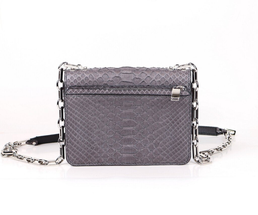 Grey 'Hava' Snake Skin Crossbody Bag