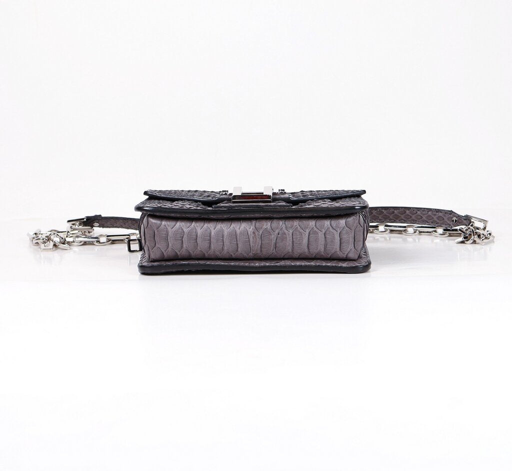 Grey 'Hava' Snake Skin Crossbody Bag