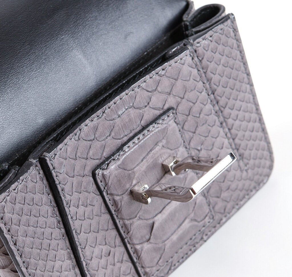Grey 'Hava' Snake Skin Crossbody Bag