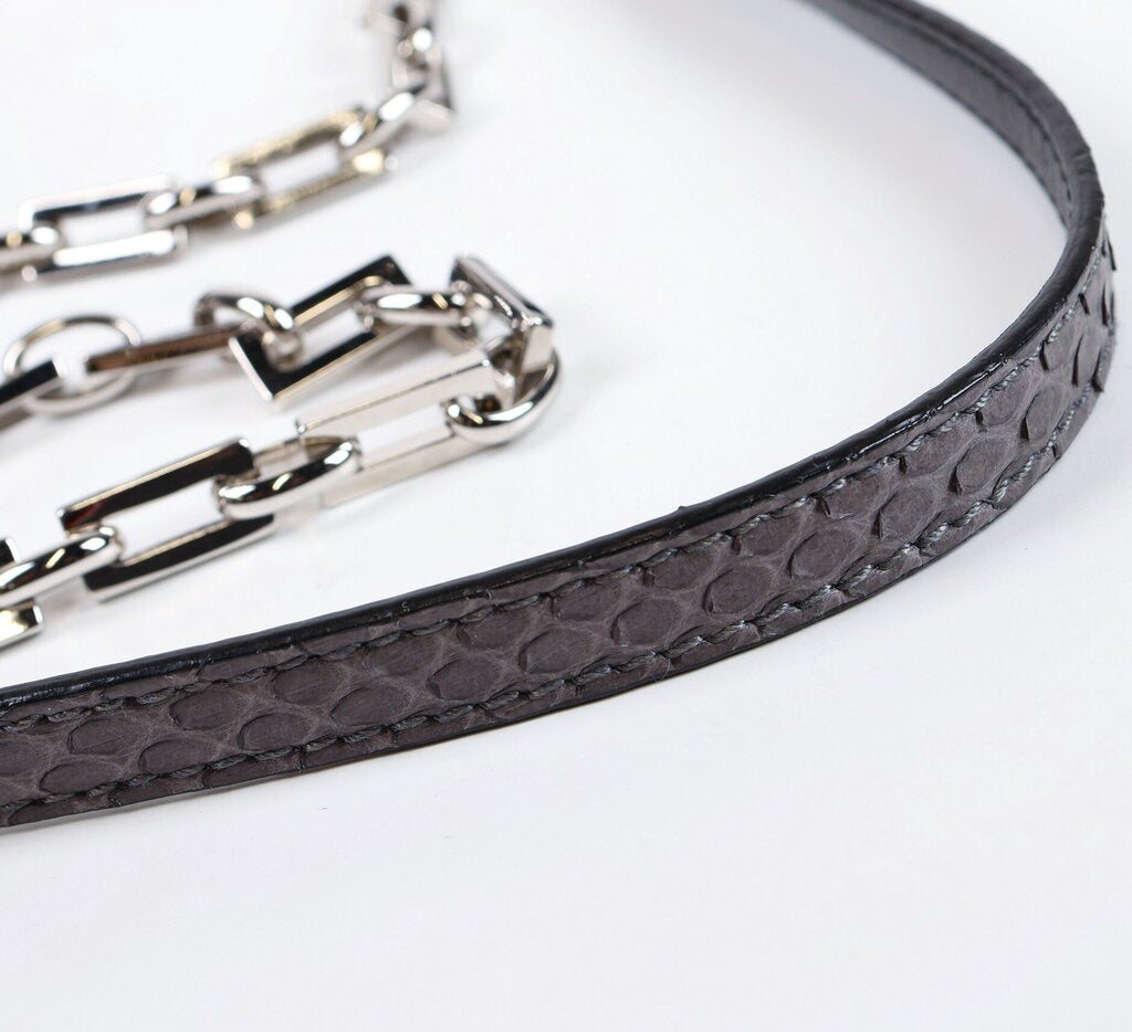 Grey 'Hava' Snake Skin Crossbody Bag