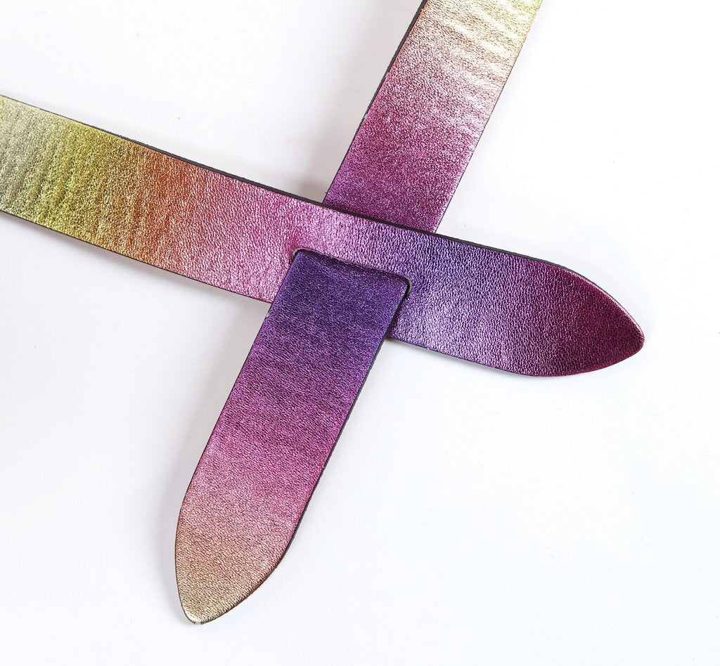 Pink and Yellow Metallic Belt (size S)