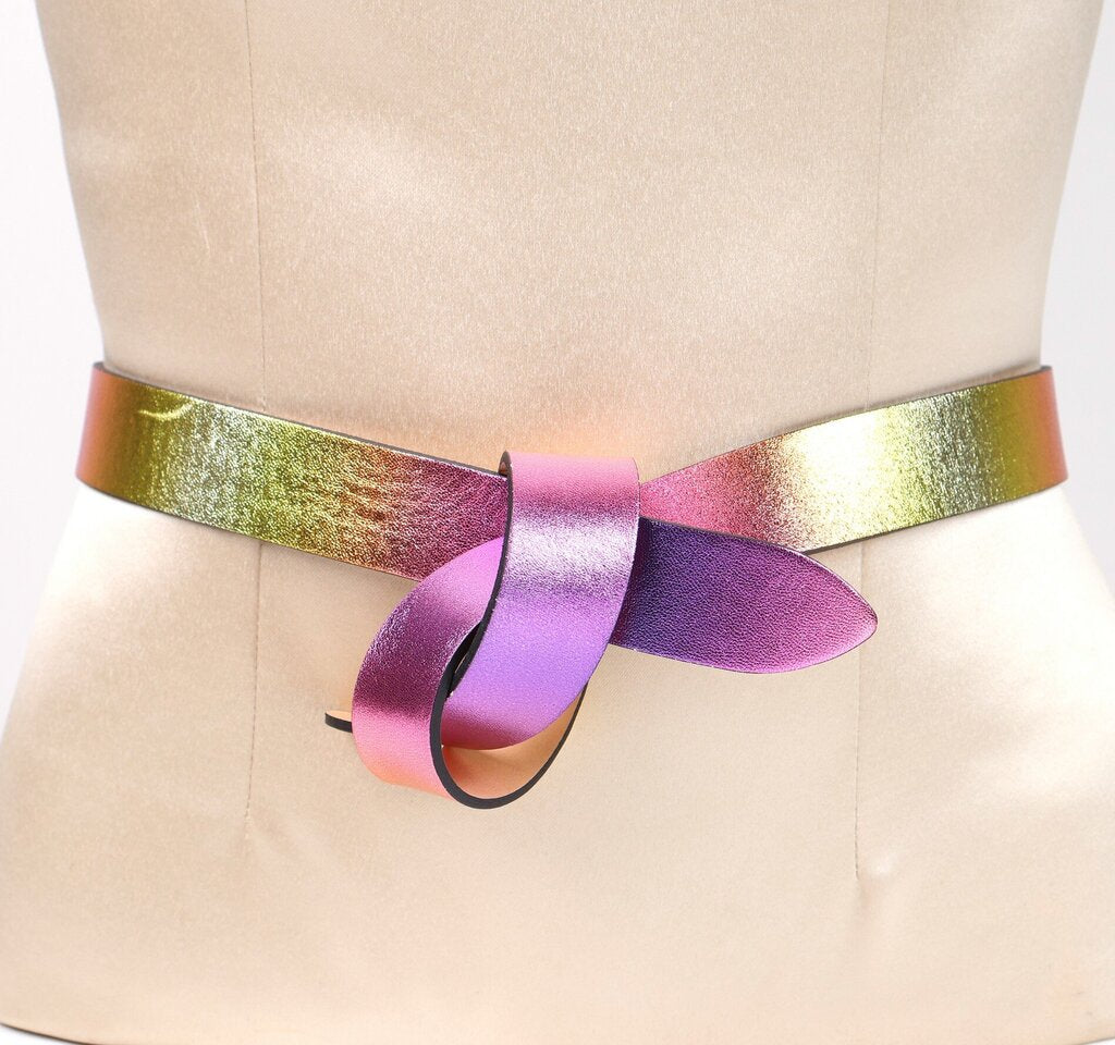 Pink and Yellow Metallic Belt (size S)