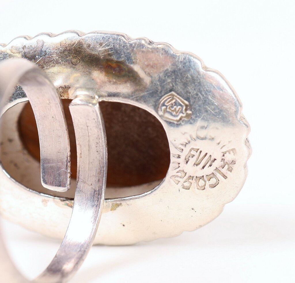 Sterling and Tiger Eye Ring (7.25)