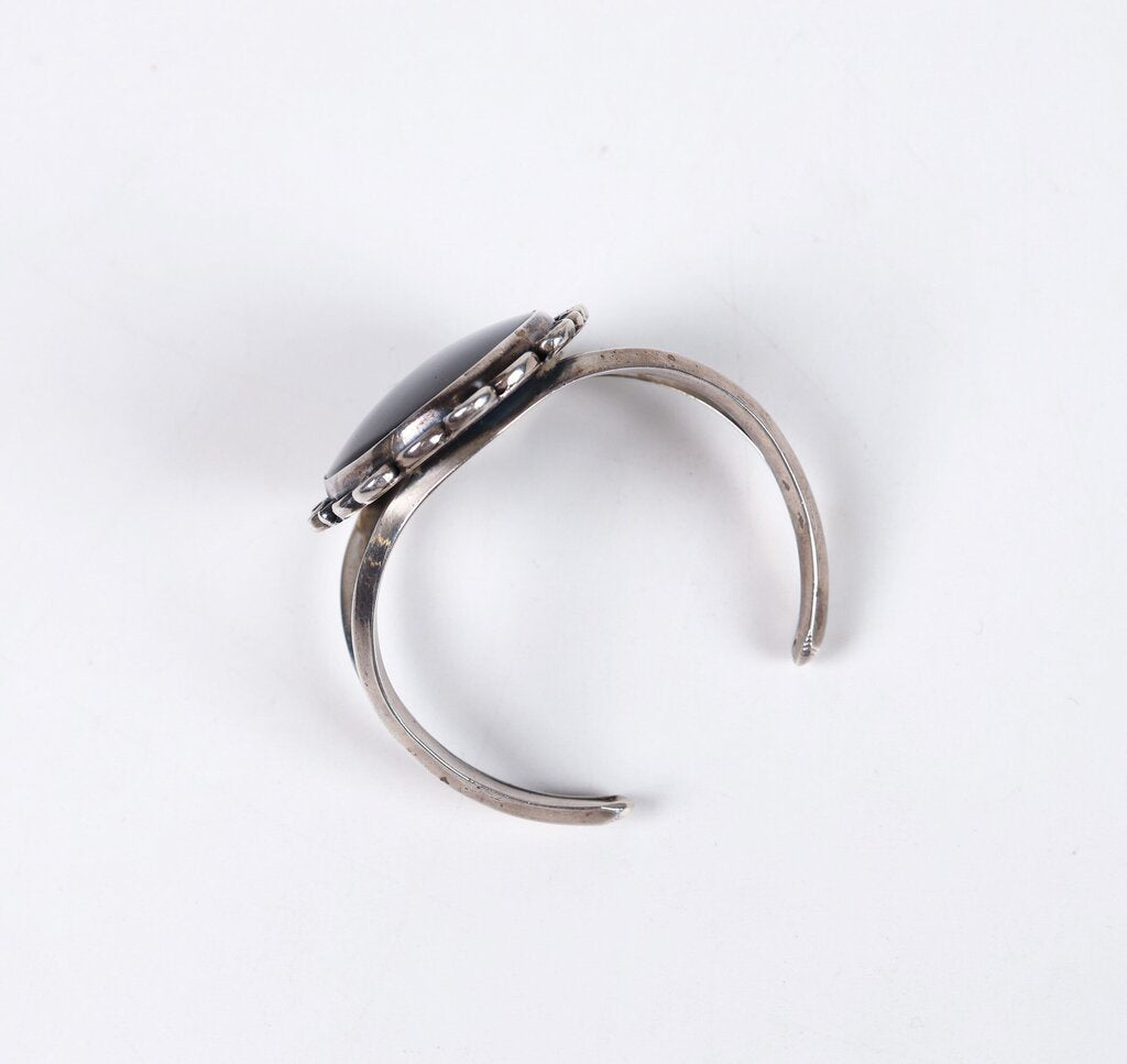 Silver and Onyx Cuff