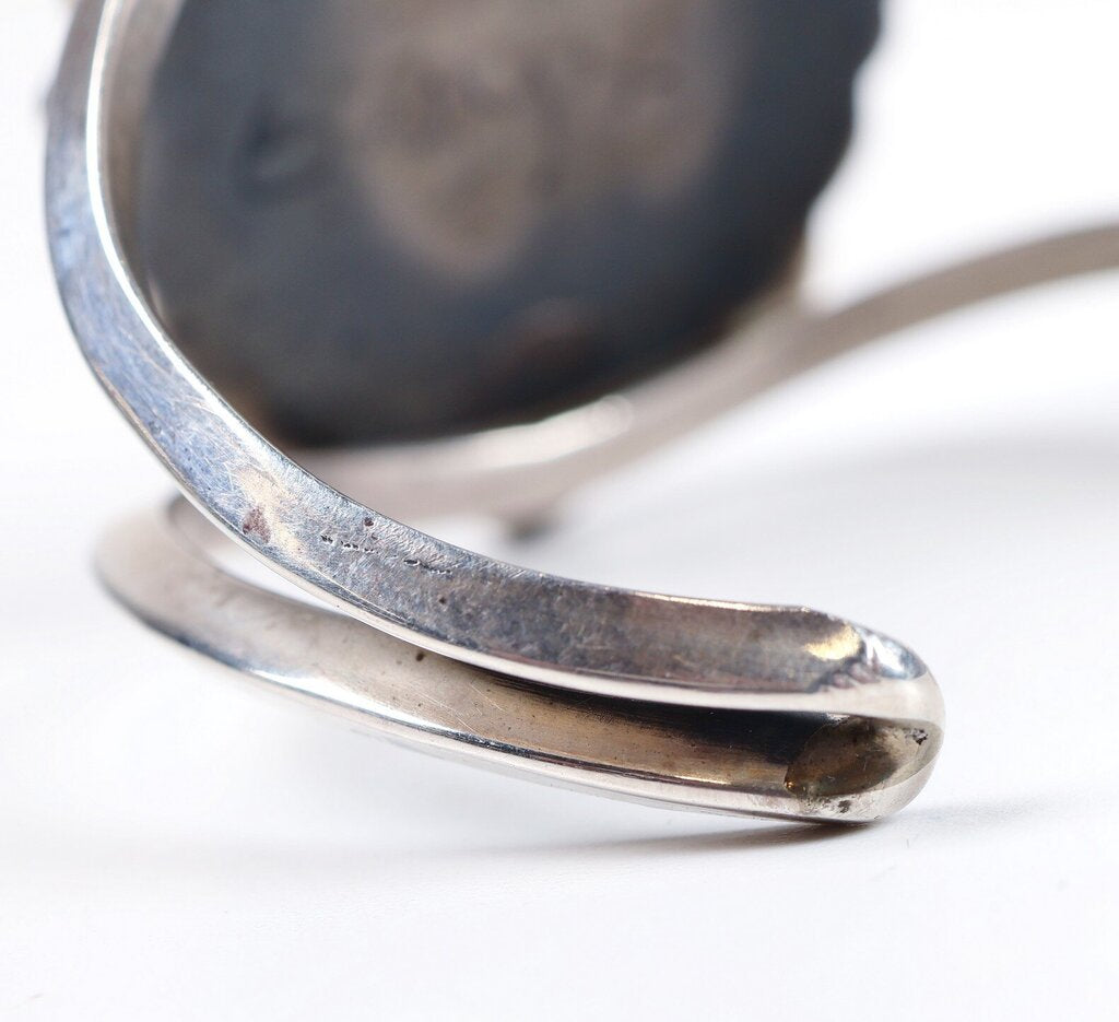 Silver and Onyx Cuff