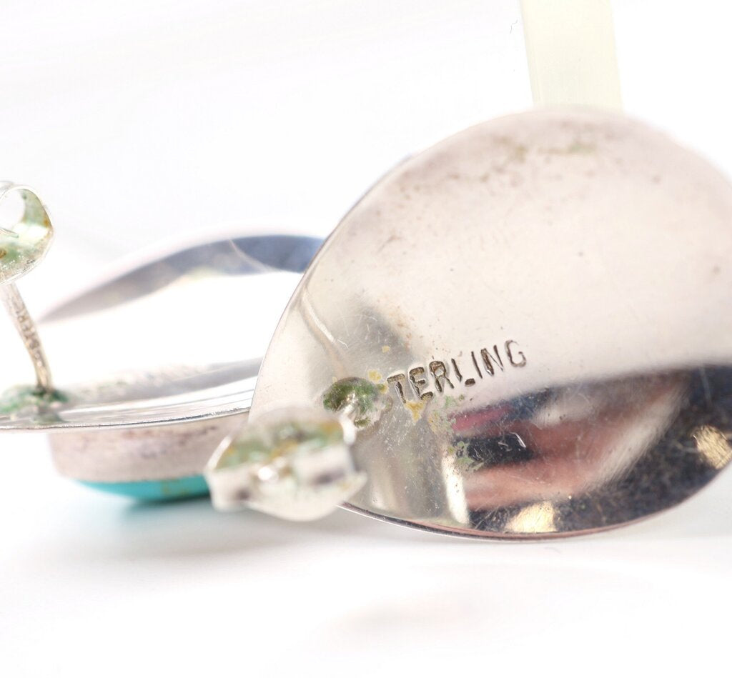 Sterling and Turquoise Teardrop Earrings