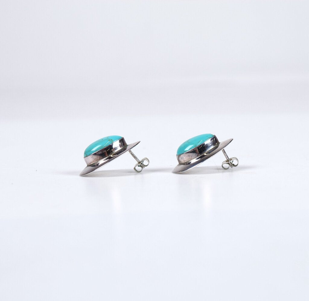 Sterling and Turquoise Teardrop Earrings