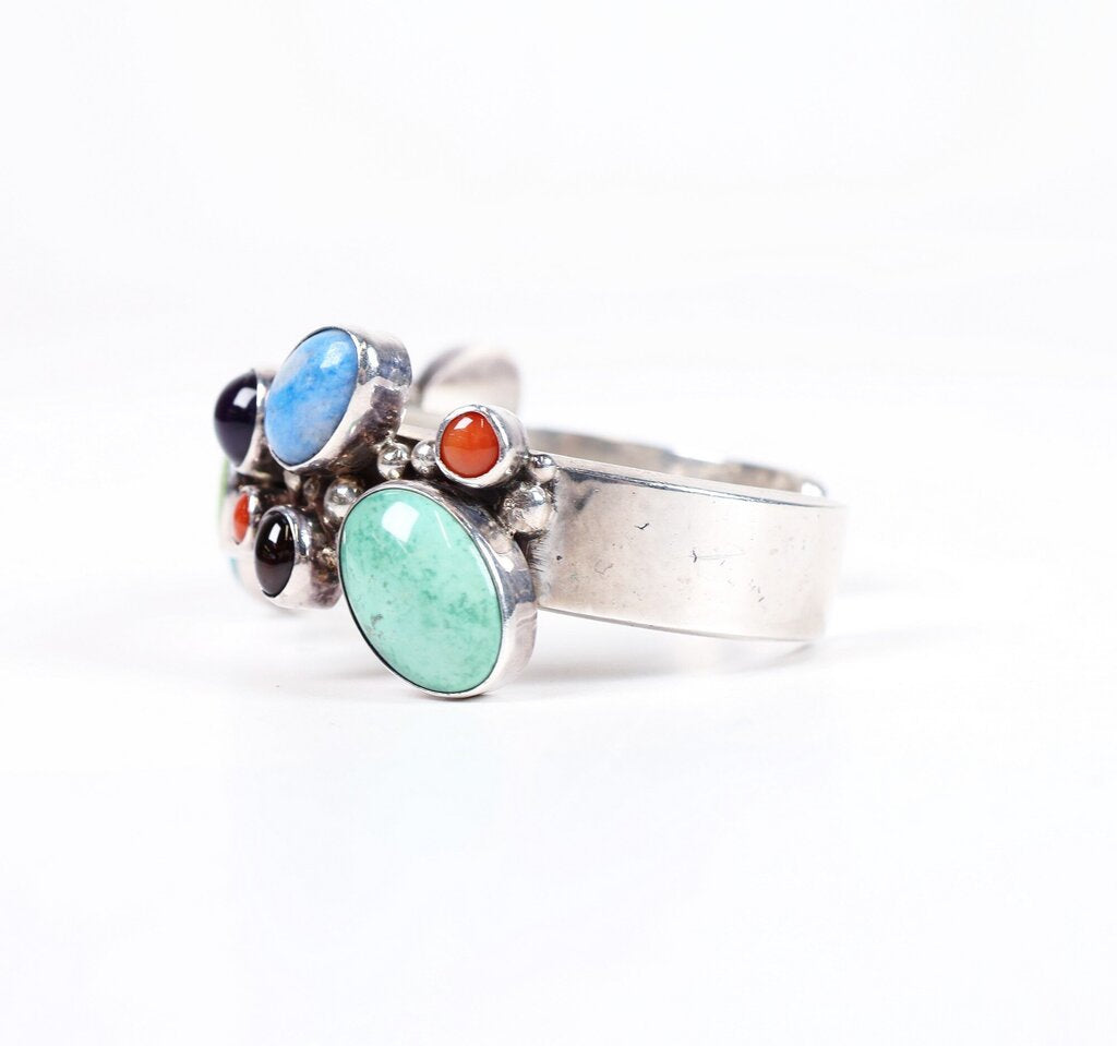 Sterling and Multi Stone Cuff