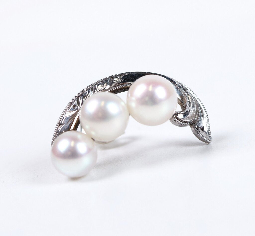Sterling and Pearl Pea Pod Earrings