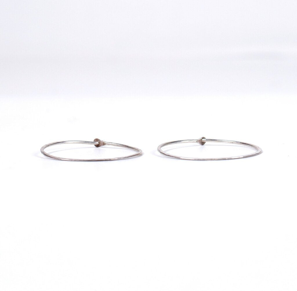 Sterling Hammered Hoops