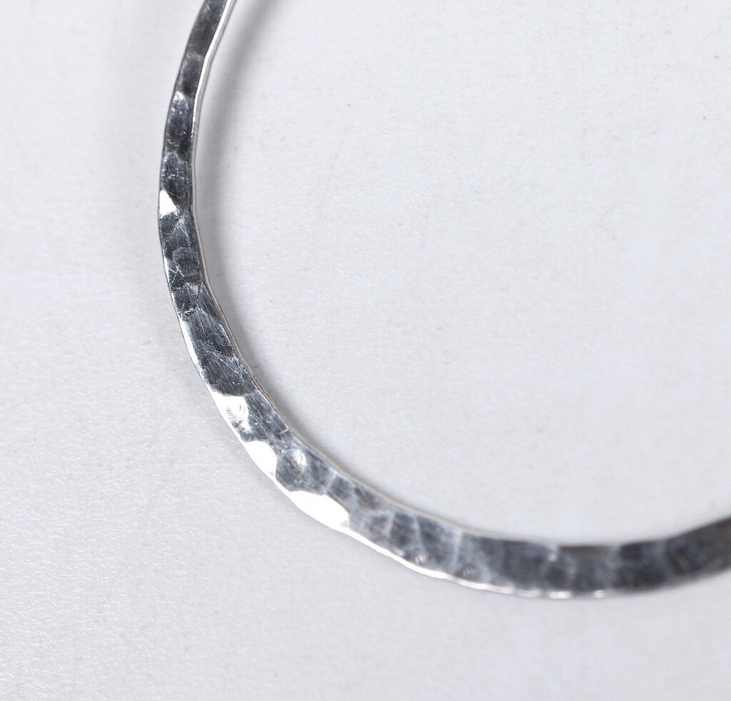 Sterling Hammered Hoops