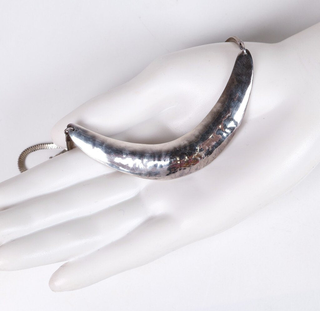 Sterling Curved Bar Pendant