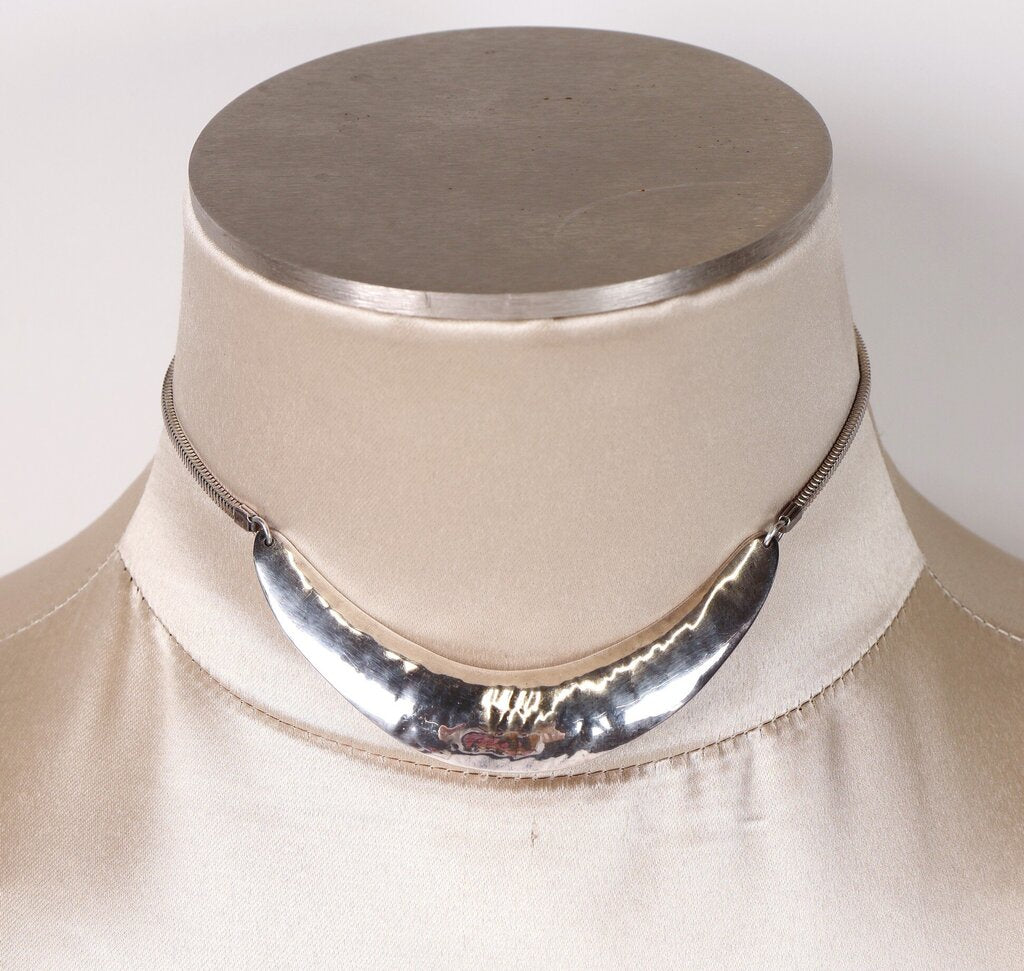 Sterling Curved Bar Pendant