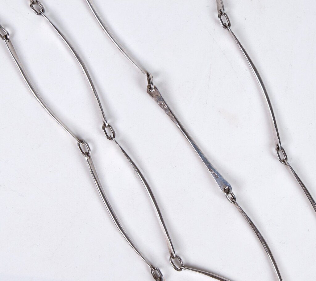 Sterling Curved Bar Necklace