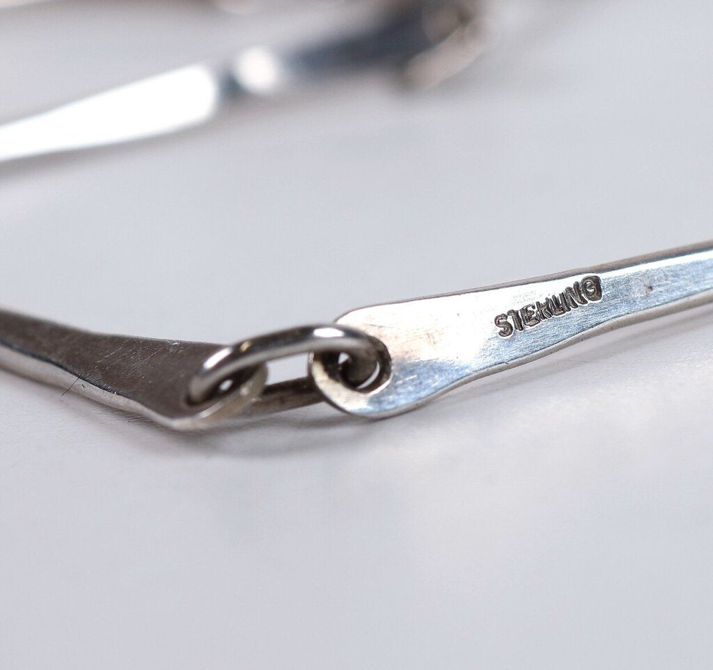 Sterling Curved Bar Necklace