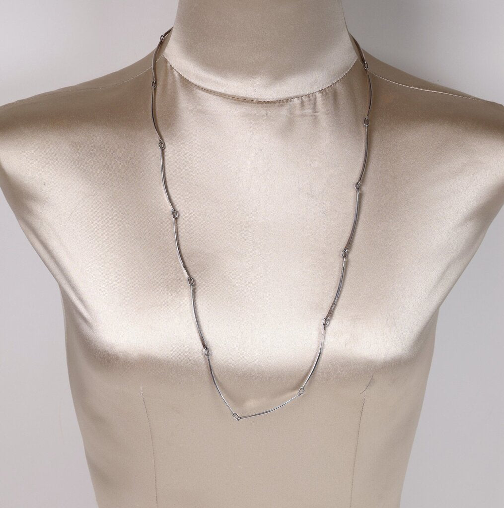 Sterling Curved Bar Necklace
