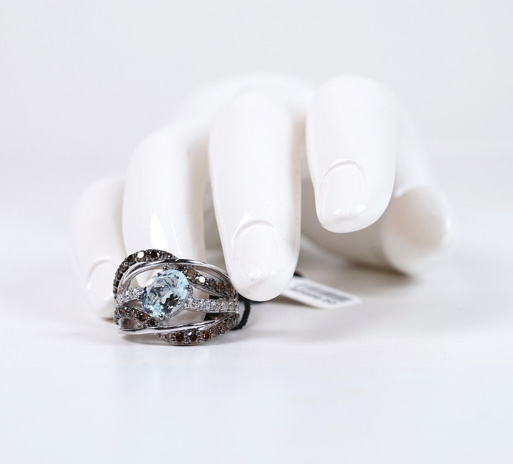 14K Aquamarine and Diamond Ring (7)