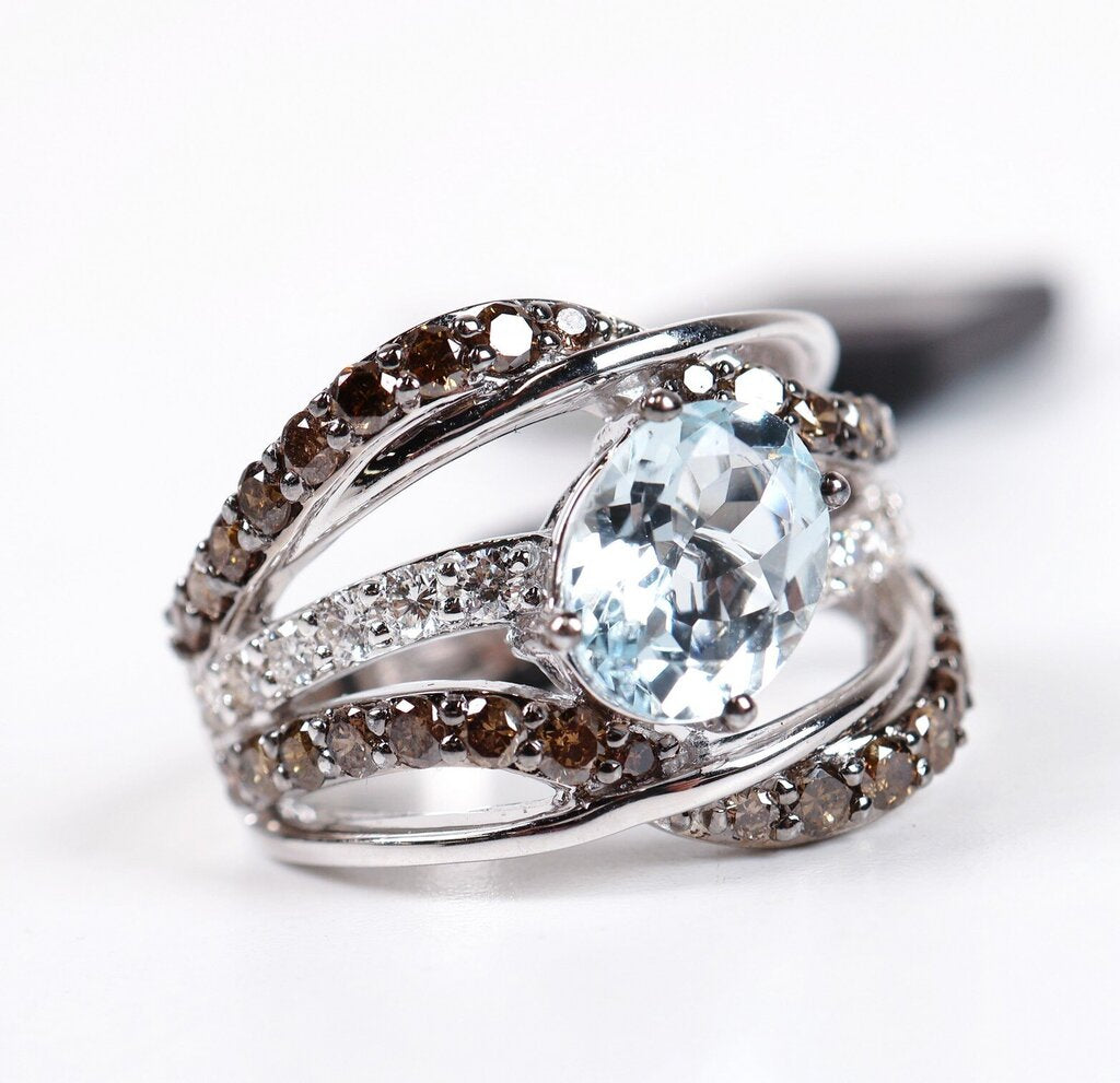 14K Aquamarine and Diamond Ring (7)