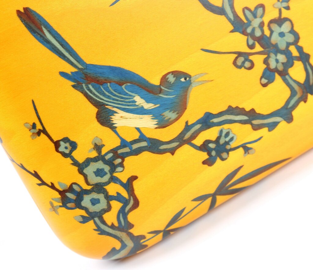 Birds and Branches Marquetry Clutch