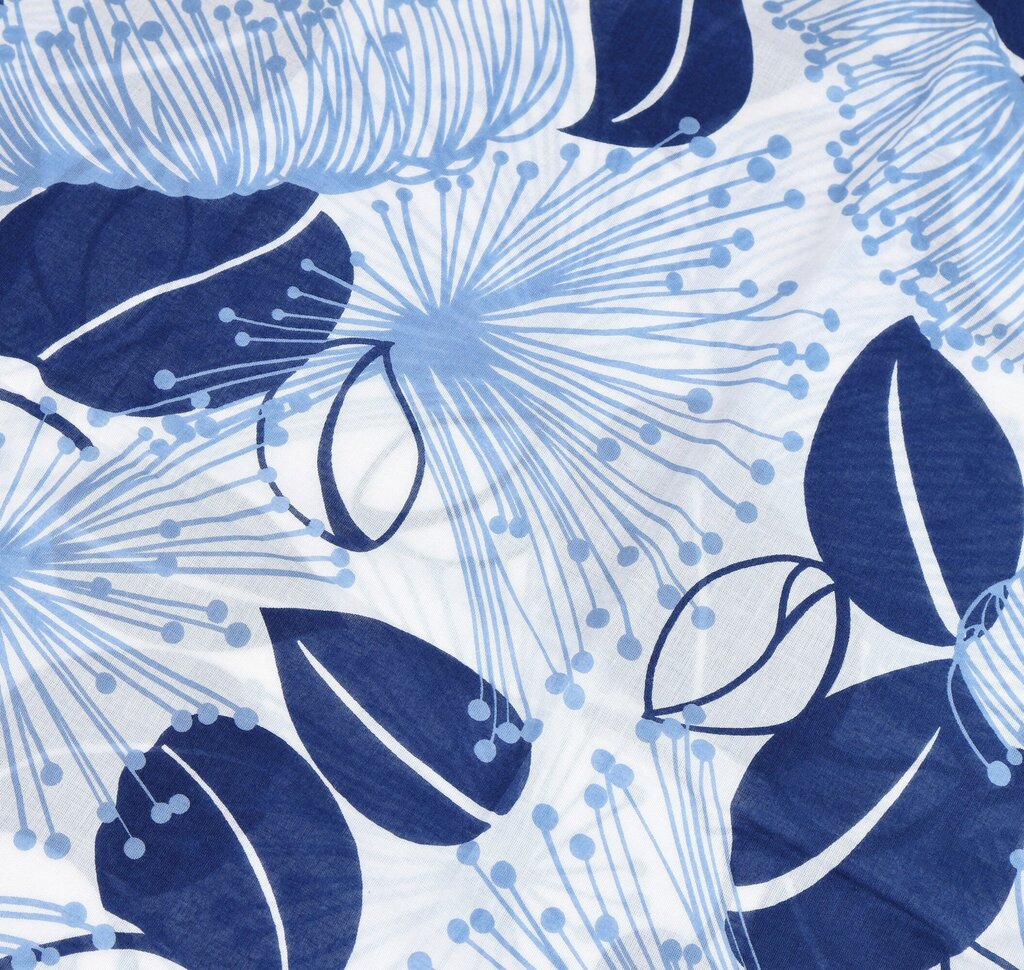 Blue and White Large Floral Scarf
