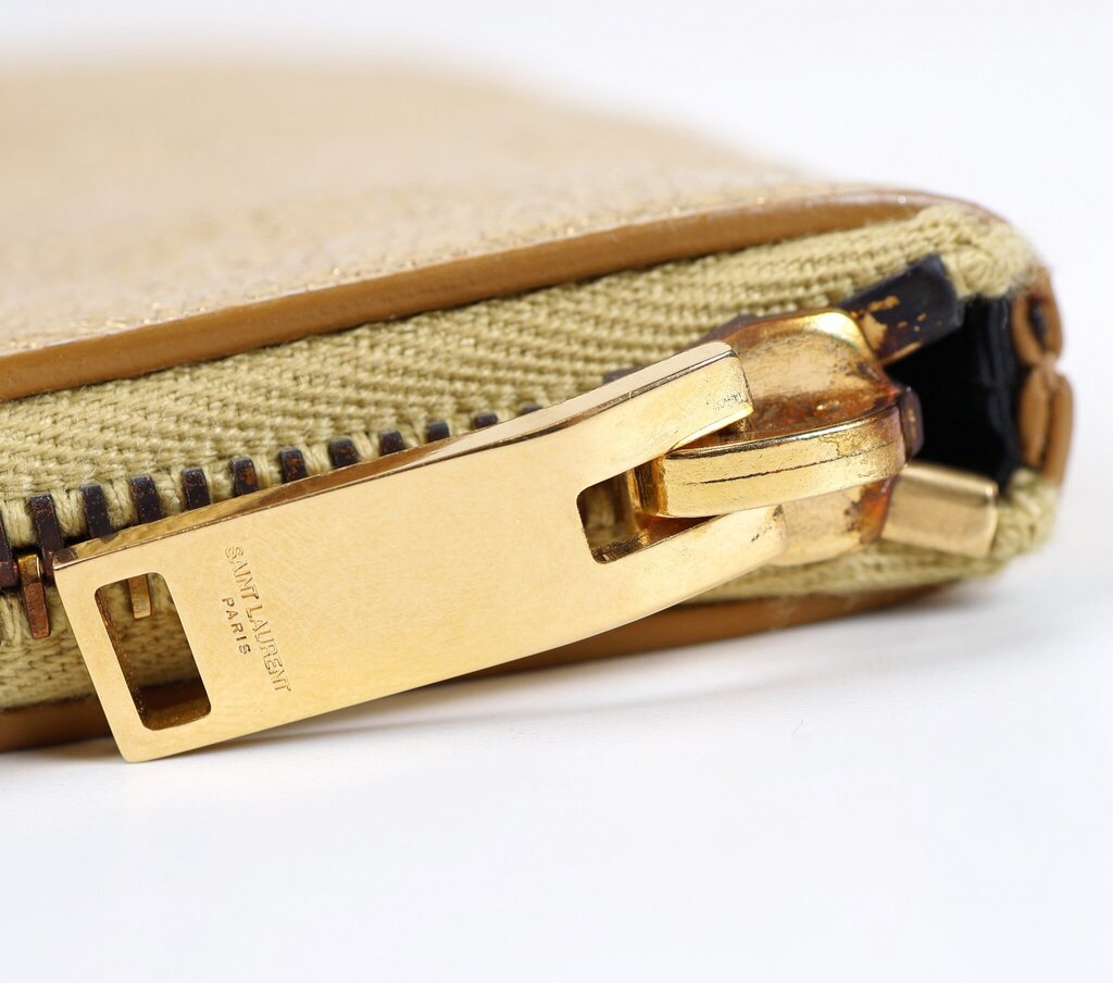 Large Gold Zip Clutch