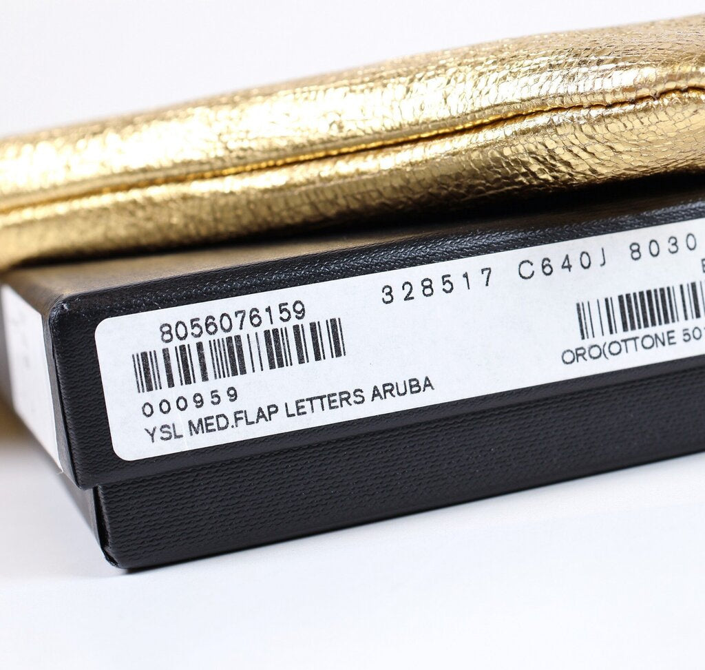Large Gold Zip Clutch