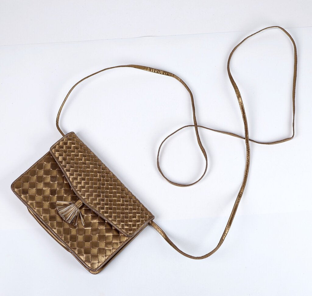 Gold Small Crossbody with Tassel