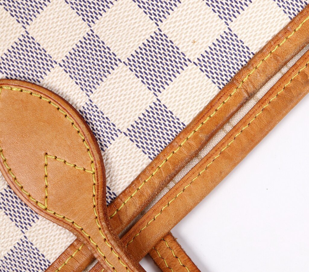 White Neverfull Check Tote GM