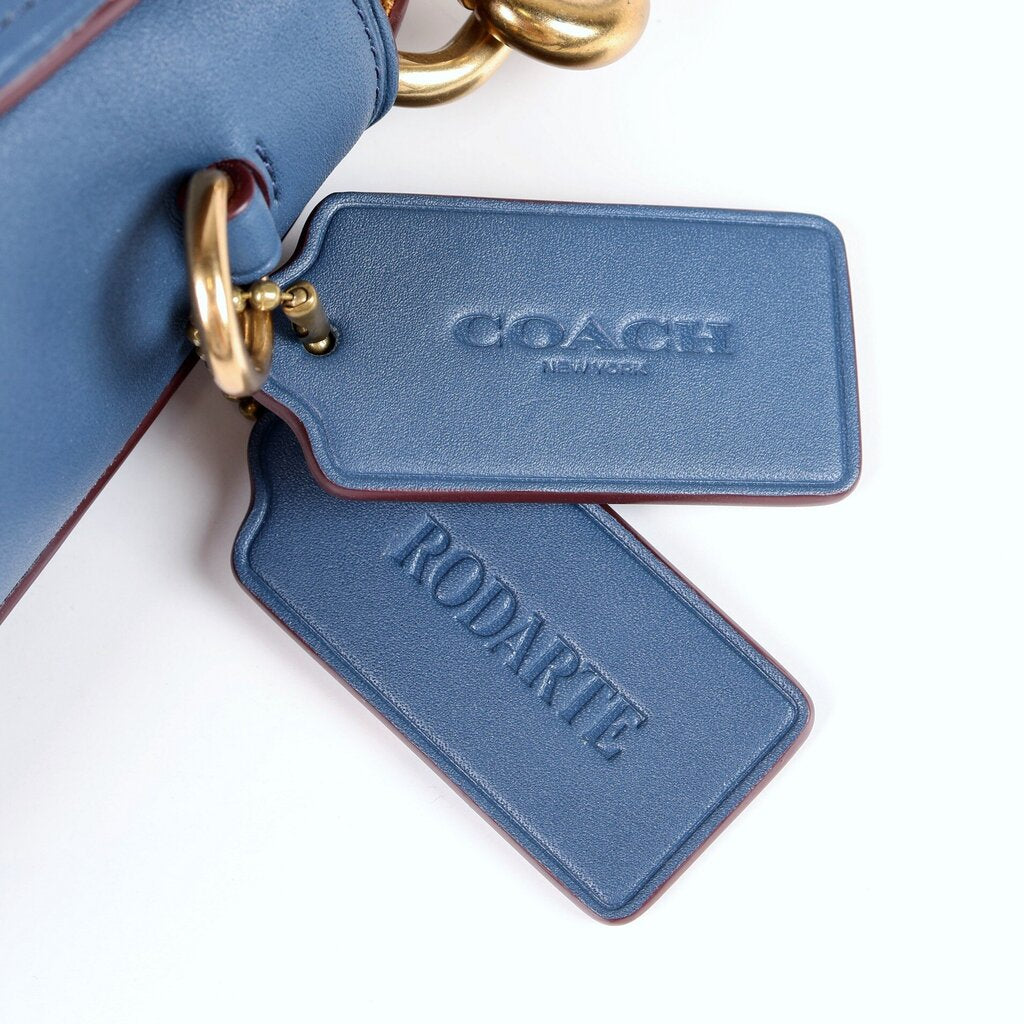 Blue Courier Leather with Brass Hardware