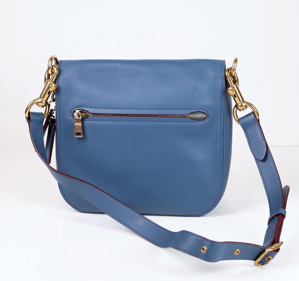 Blue Courier Leather with Brass Hardware