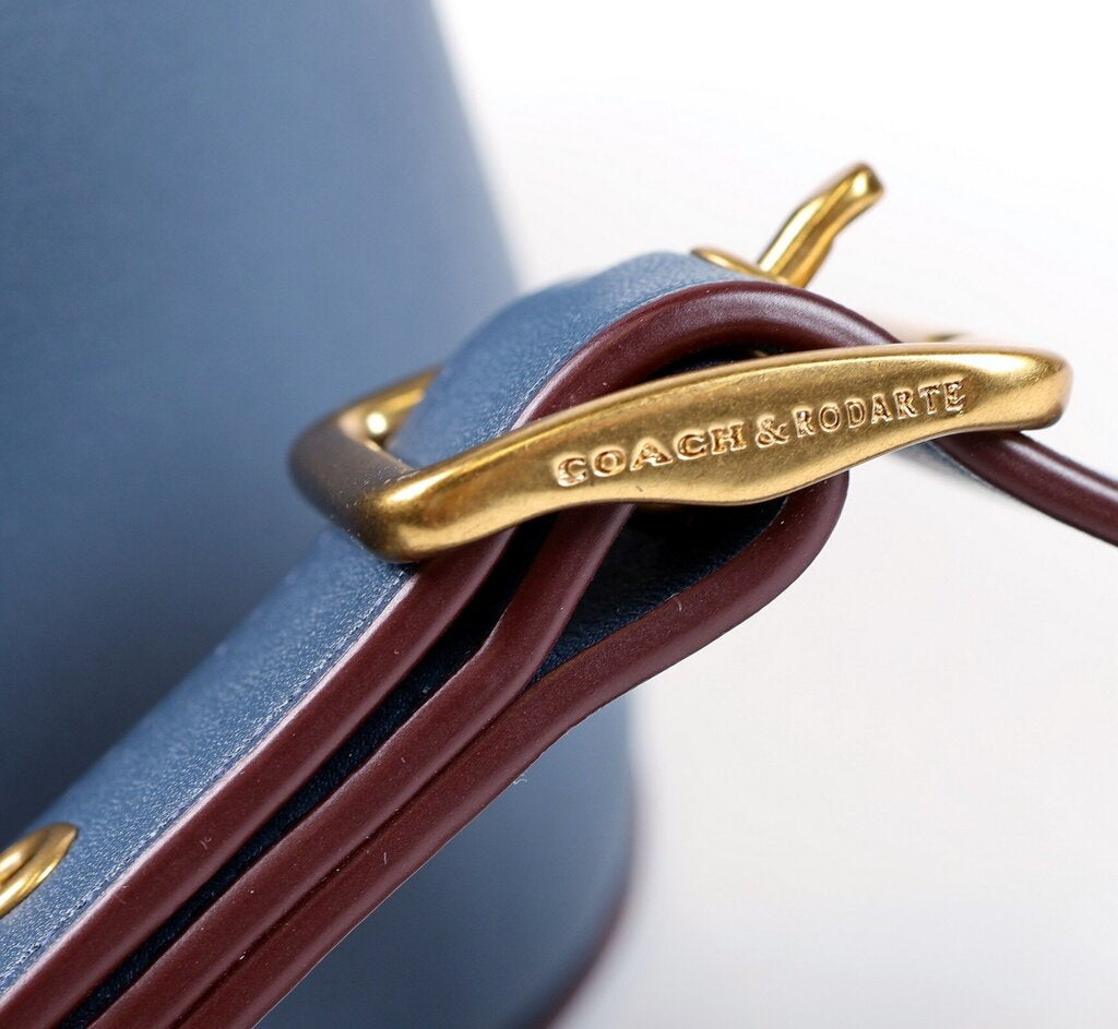 Blue Courier Leather with Brass Hardware