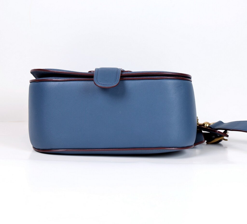 Blue Courier Leather with Brass Hardware