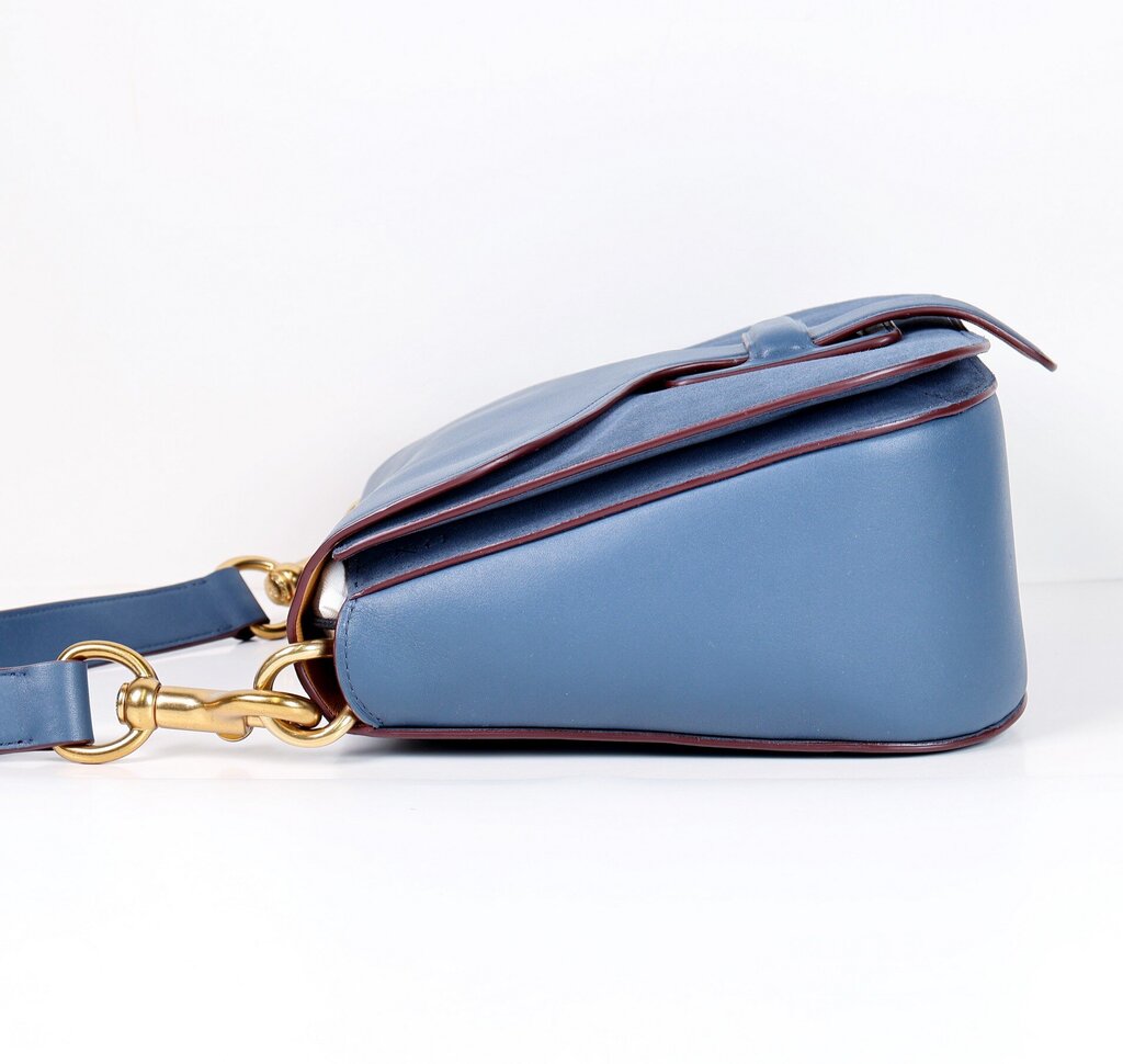 Blue Courier Leather with Brass Hardware