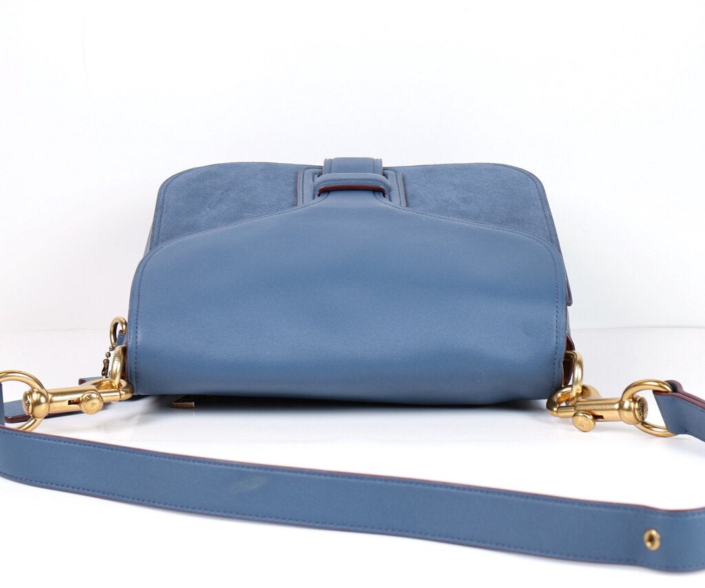 Blue Courier Leather with Brass Hardware