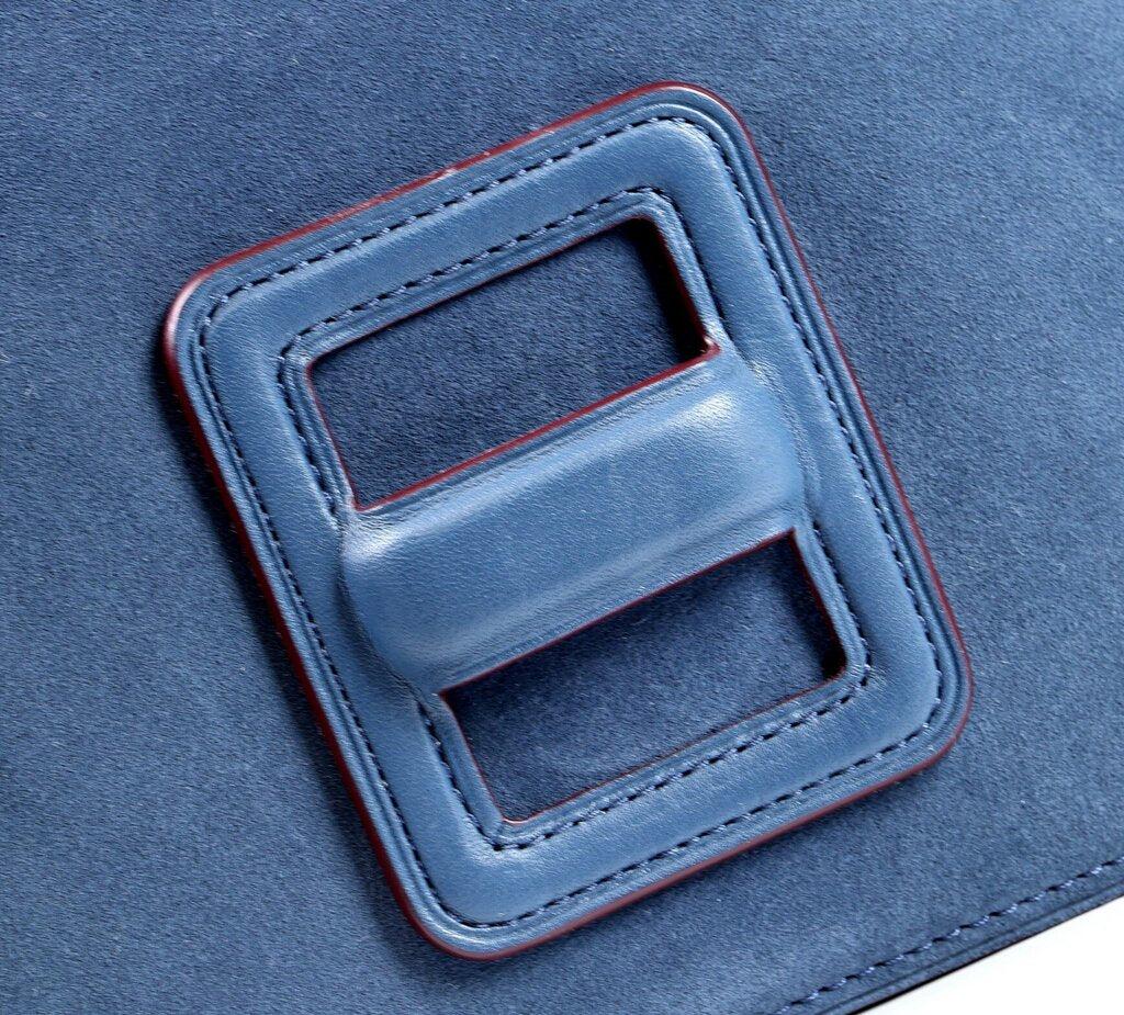 Blue Courier Leather with Brass Hardware
