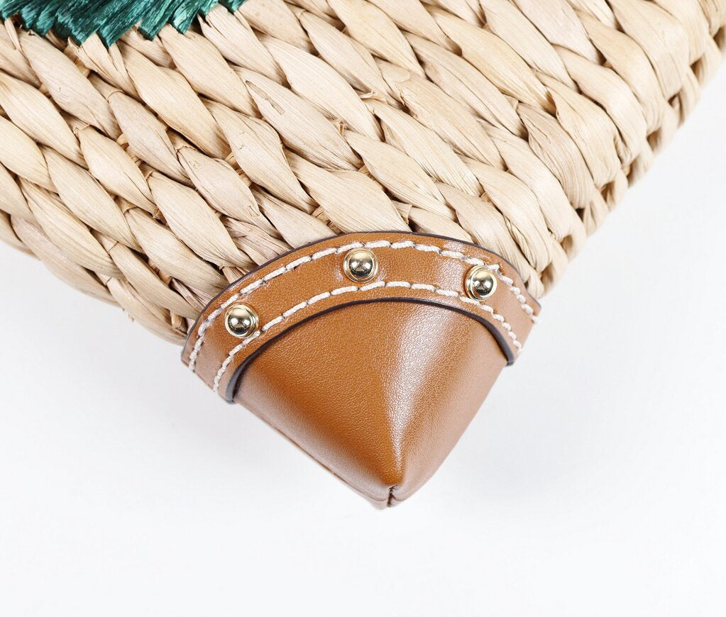 Raffia Watermelon 'Malibu' Clutch