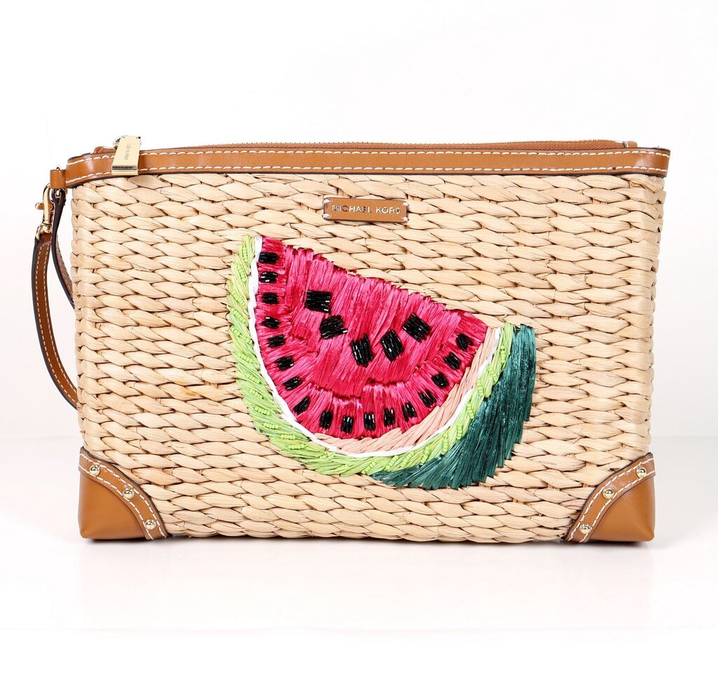 Raffia Watermelon 'Malibu' Clutch
