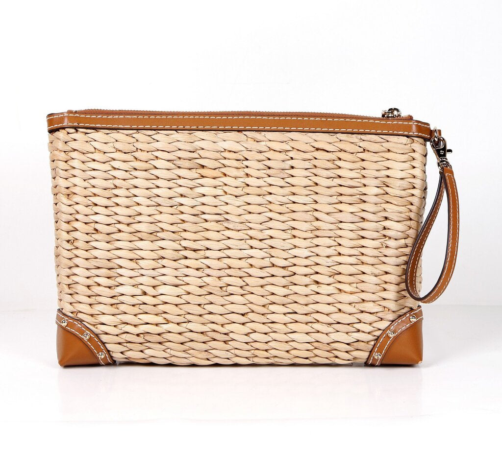 Raffia Watermelon 'Malibu' Clutch