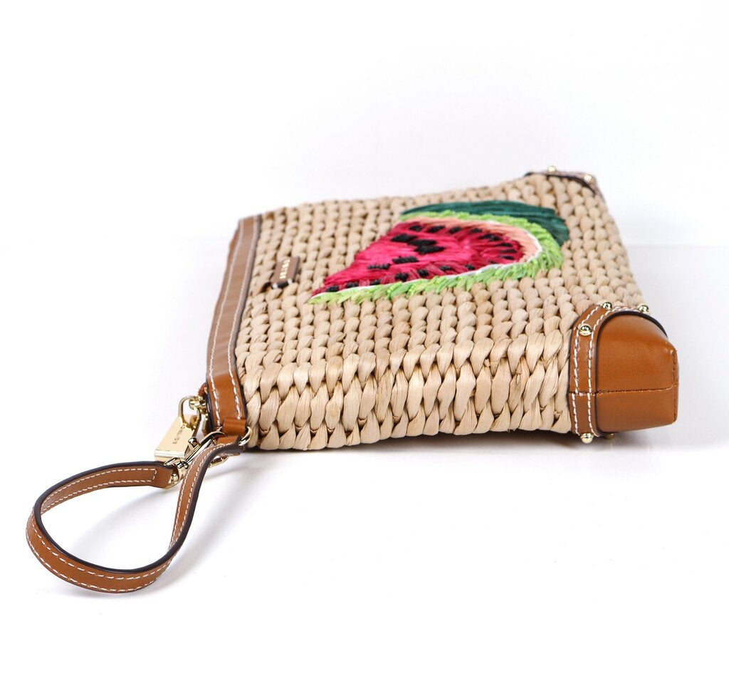 Raffia Watermelon 'Malibu' Clutch
