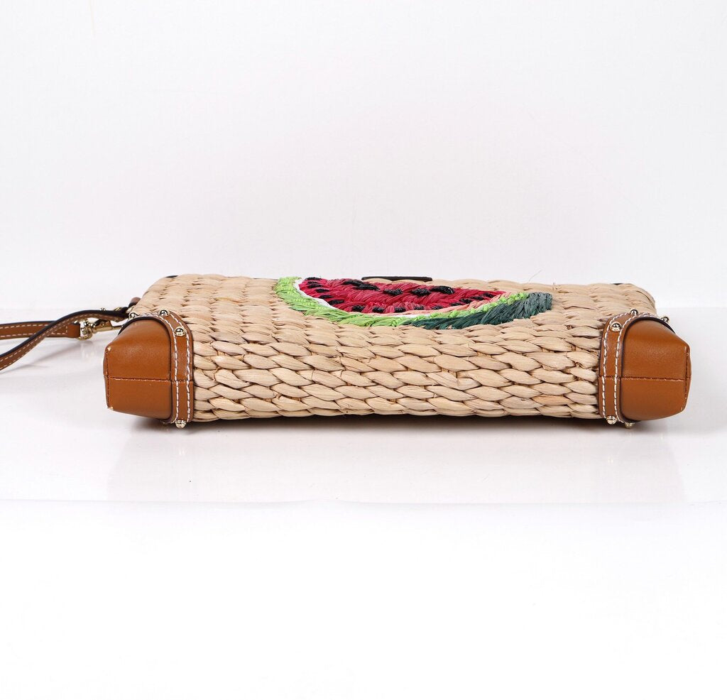 Raffia Watermelon 'Malibu' clutch