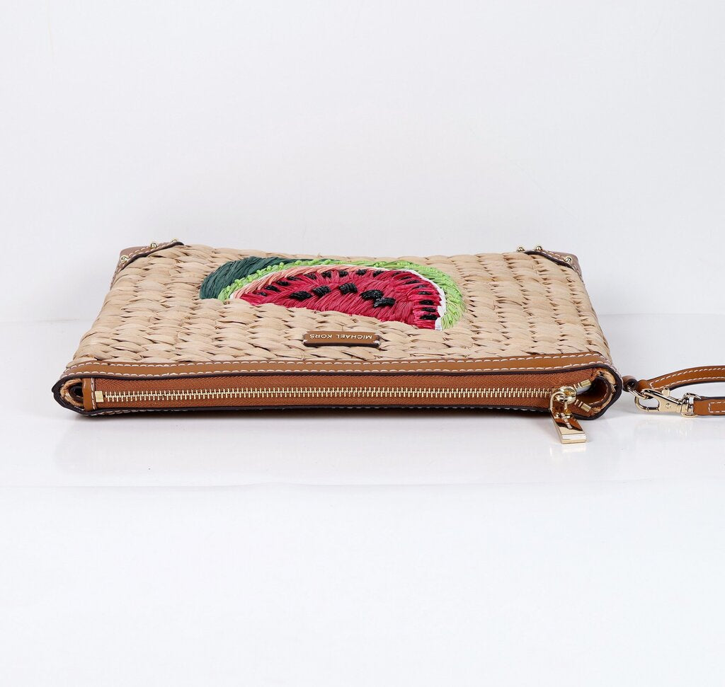 Raffia Watermelon 'Malibu' Clutch