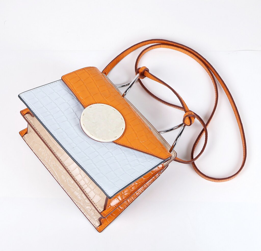 Orange/White Mini 'Phoebe' Bag