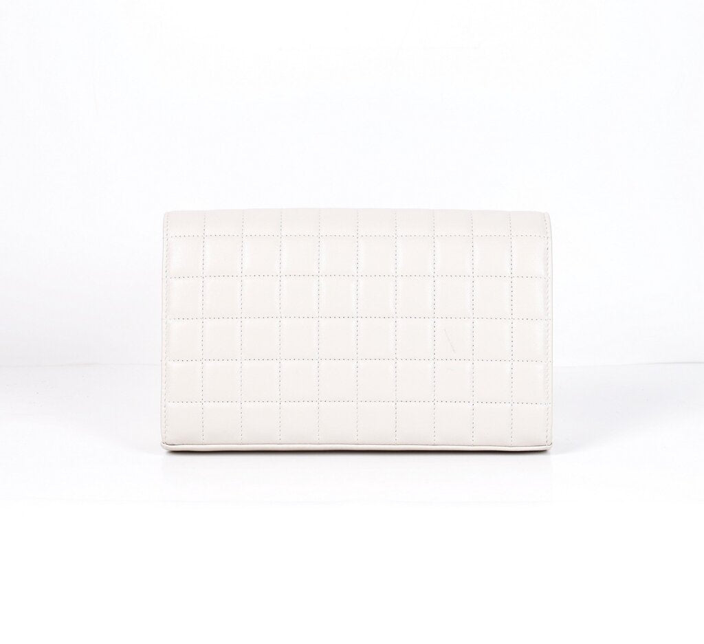 Cream Quilted "Cassandra" Wallet on Chain