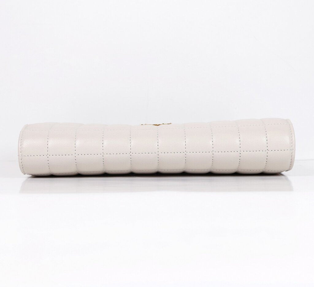 Cream Quilted "Cassandra" Wallet on Chain