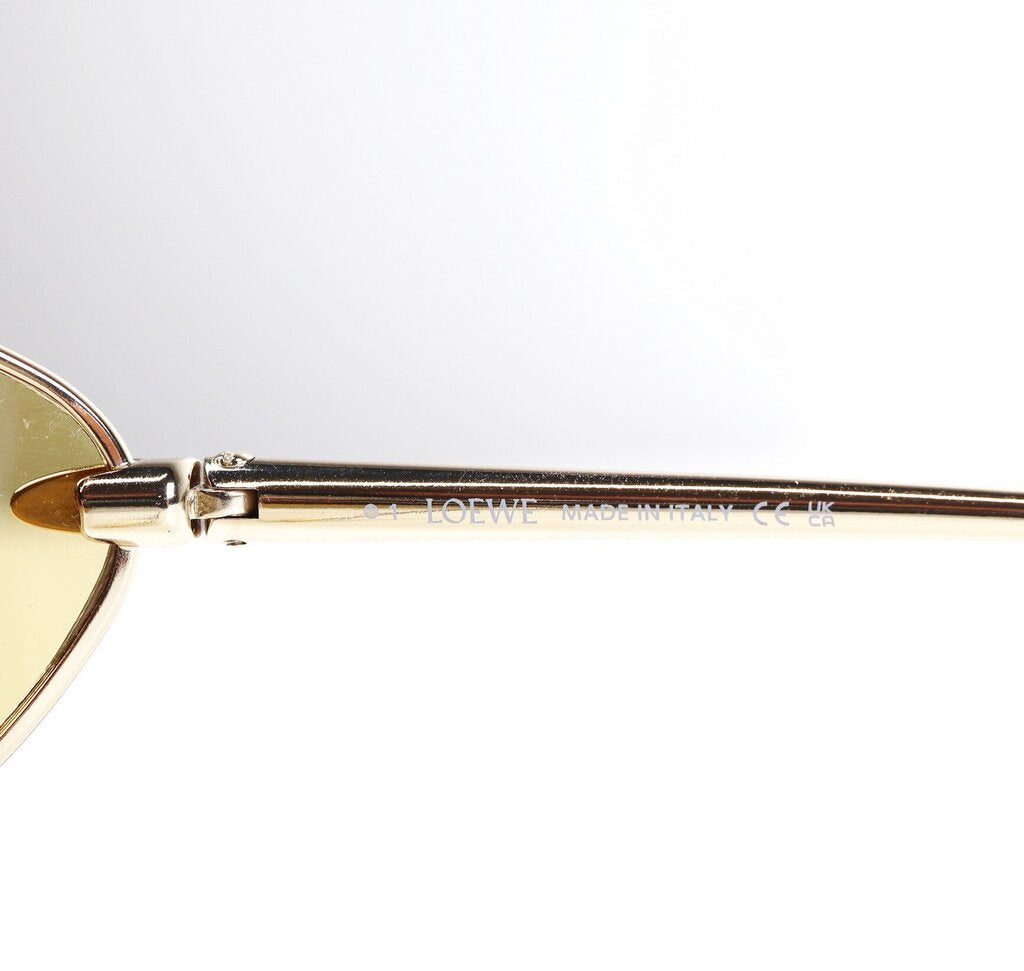 Yellow Lense with Thin Gold Frame Sunglasses